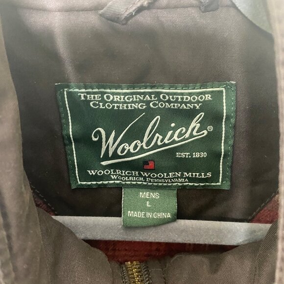 Vintage Woolrich Original Outdoor Canvas Vest L Brown Zip Quilted Flannel Lined - Picture 2 of 11